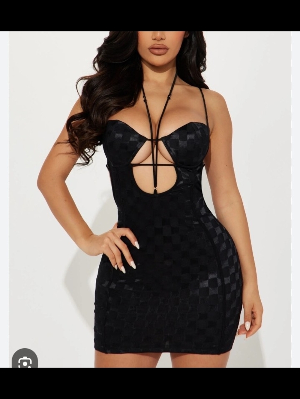 Fashion Nova Black Strappy Cutout Mini Dress